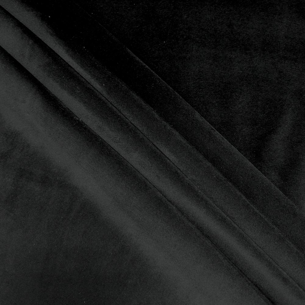Soft Plush Velvet Fabric – Perfect For Upholstery, Curtains, Cushions & Dressmaking – Black, 50cm X 145cm